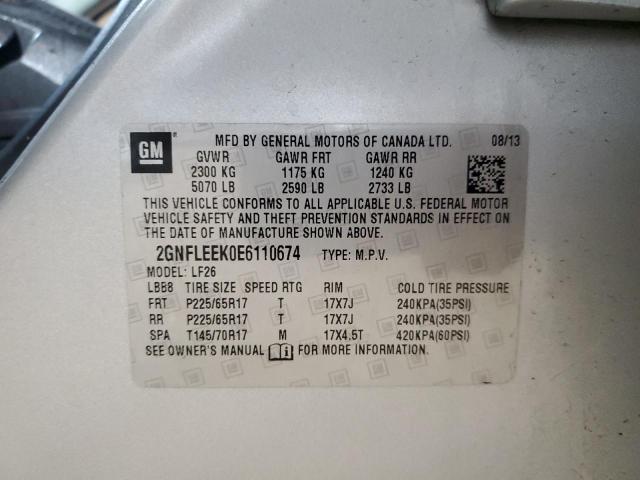 Photo 13 from auction – 2014 CHEVROLET EQUINOX LS with VIN 2GNFLEEK0E6110674