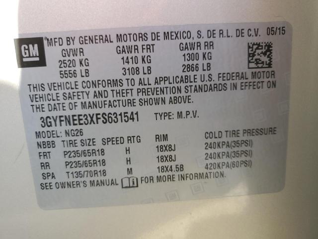 Photo 14 from auction – 2015 CADILLAC SRX LUXURY with VIN 3GYFNEE3XFS631541