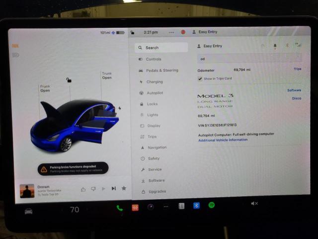 Photo 9 from auction – 2018 TESLA MODEL 3 with VIN 5YJ3E1EB6JF121813