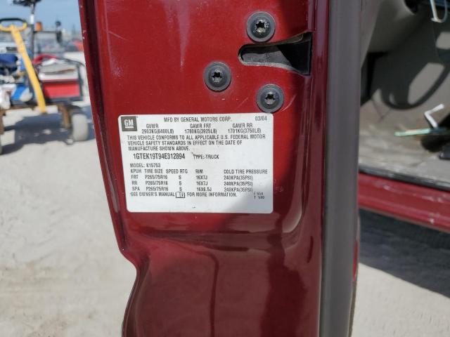 Photo 12 from auction – 2004 GMC SIERRA1500 with VIN 1GTEK19T94E312894