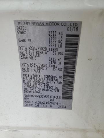Photo 14 from auction – 2018 NISSAN PATHFINDER with VIN 5N1DR2MM8JC650903