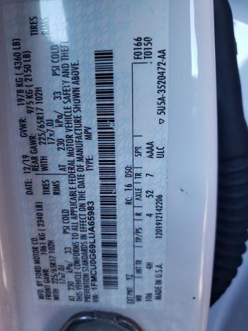 Photo 14 from auction – 2020 FORD ESCAPE SE with VIN 1FMCU0G69LUA65983