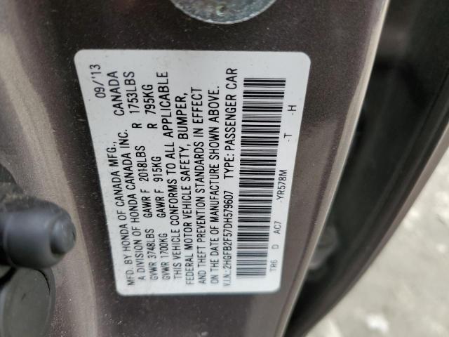 Photo 12 from auction – 2013 HONDA CIVIC LX with VIN 2HGFB2F57DH579607