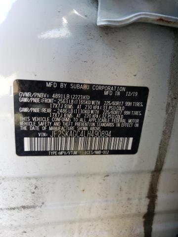 Photo 13 from auction – 2020 SUBARU FORESTER P with VIN JF2SKAGC4LH490894