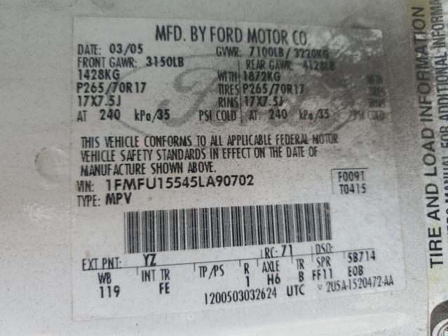 Foto 14 de la subasta – 2005 FORD EXPEDITION con VIN 1FMFU15545LA90702