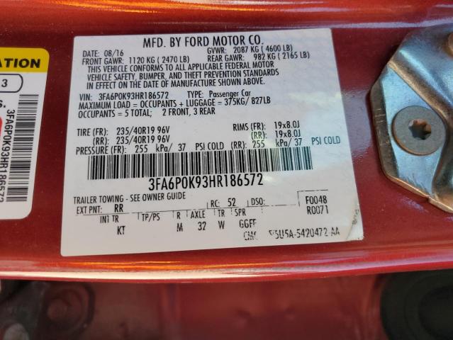 Photo 12 from auction – 2017 FORD FUSION TIT with VIN 3FA6P0K93HR186572