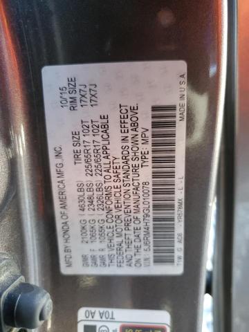 Photo 14 from auction – 2016 HONDA CR-V EXL with VIN 5J6RM4H79GL010078