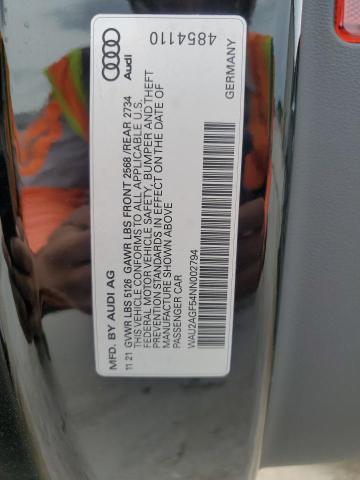 Photo 12 from auction – 2022 AUDI A5 PREMIUM with VIN WAU2AGF54NN002794
