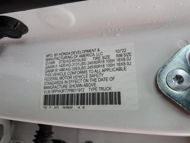 Zdjęcie 12 z aukcji – 2023 HONDA RIDGELINE z VIN 5FPYK3F77PB011972