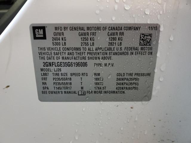 Photo 14 from auction – 2016 CHEVROLET EQUINOX LT with VIN 2GNFLGE35G6196006