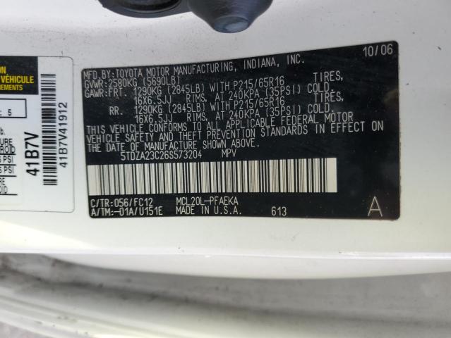 Photo 13 from auction – 2006 TOYOTA SIENNA with VIN 5TDZA23C26S573204
