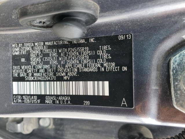 Photo 13 from auction – 2013 TOYOTA HIGHLANDER with VIN 5TDDK3EH4DS264370