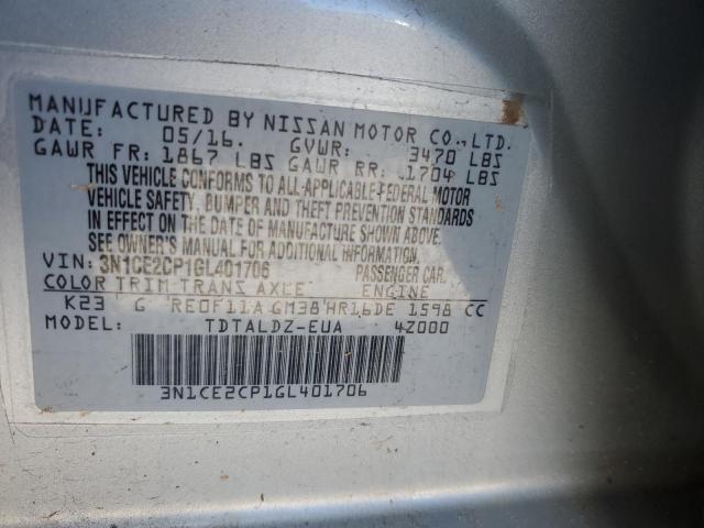 Photo 12 from auction – 2016 NISSAN VERSA NOTE with VIN 3N1CE2CP1GL401706