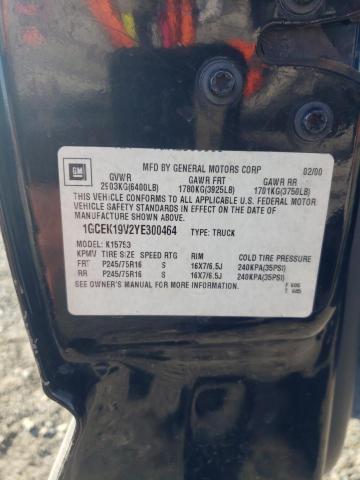 Photo 12 from auction – 2000 CHEVROLET SILVERADO with VIN 1GCEK19V2YE300464