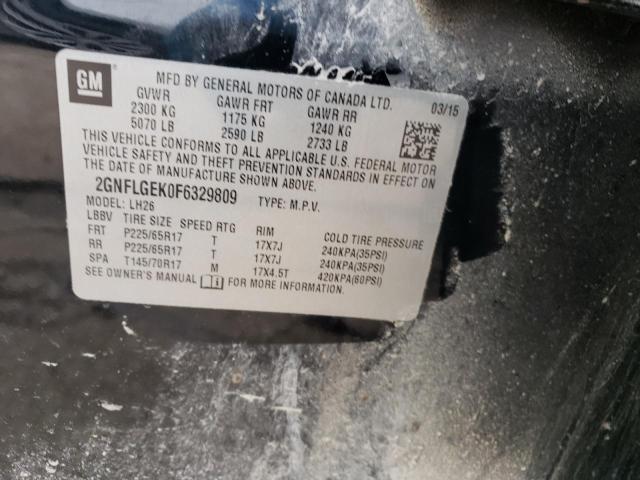 Photo 14 from auction – 2015 CHEVROLET EQUINOX LT with VIN 2GNFLGEK0F6329809