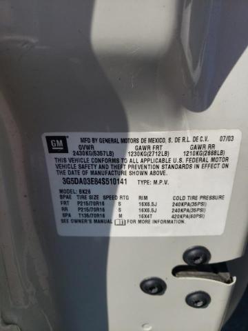 Photo 12 from auction – 2004 BUICK RENDEZVOUS with VIN 3G5DA03E84S510141