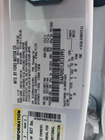 Photo 12 from auction – 2020 FORD FUSION SE with VIN 3FA6P0HD1LR135995