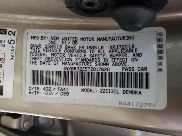Photo 12 from auction – 2007 TOYOTA COROLLA CE with VIN 1NXBR32E57Z817620
