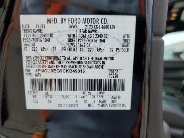 Photo 14 from auction – 2012 FORD ESCAPE LIM with VIN 1FMCU9EG9CKB49815