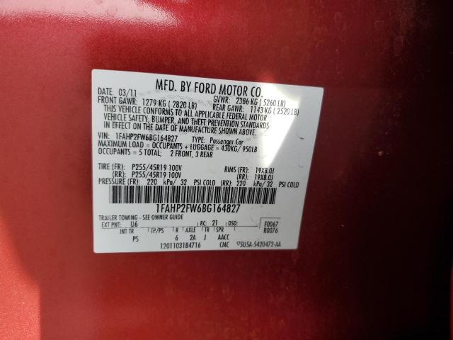 Photo 12 from auction – 2011 FORD TAURUS LIM with VIN 1FAHP2FW6BG164827