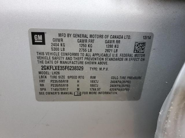 Photo 14 from auction – 2015 GMC TERRAIN SL with VIN 2GKFLXE35F6238329