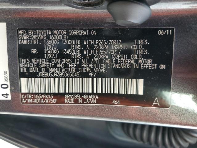 Photo 14 from auction – 2011 TOYOTA 4RUNNER SR with VIN JTEBU5JR3B5065045