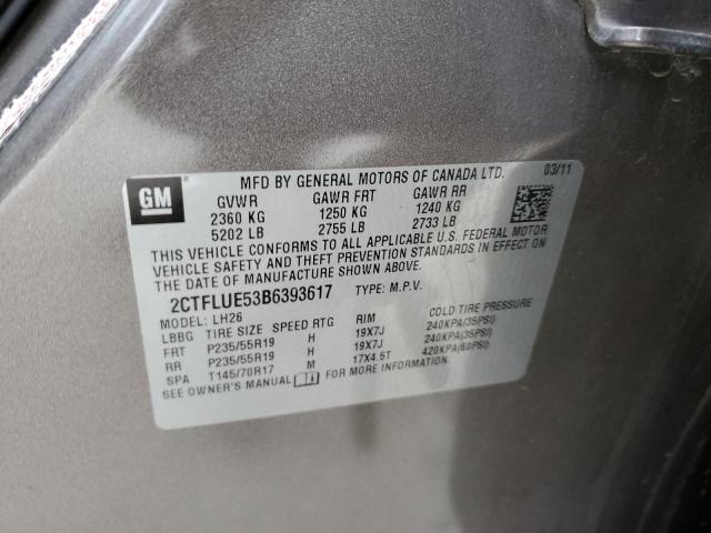 Photo 12 from auction – 2011 GMC TERRAIN SL with VIN 2CTFLUE53B6393617