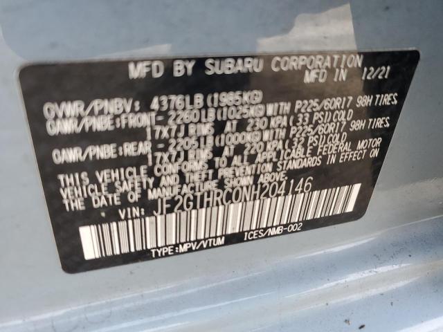 Photo 14 from auction – 2022 SUBARU CROSSTREK with VIN JF2GTHRC0NH204146