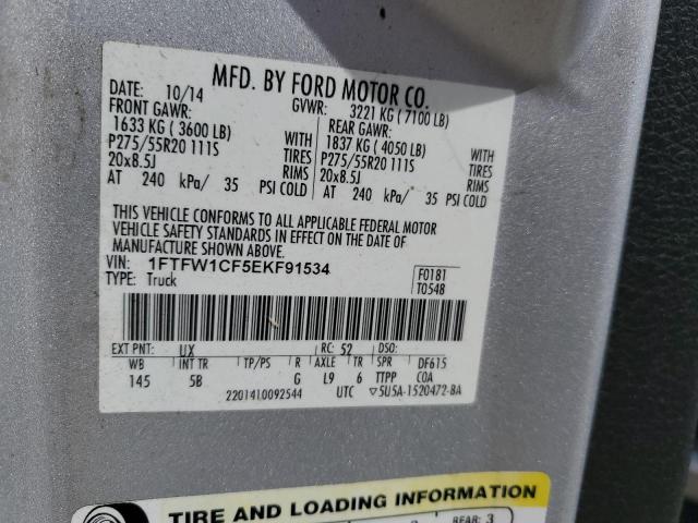 Photo 12 from auction – 2014 FORD F150 SUPER with VIN 1FTFW1CF5EKF91534