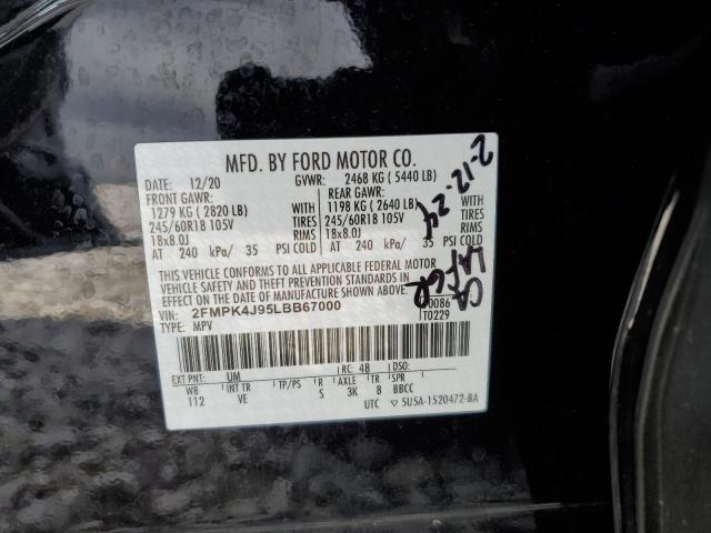 Photo 14 from auction – 2020 FORD EDGE SEL with VIN 2FMPK4J95LBB67000