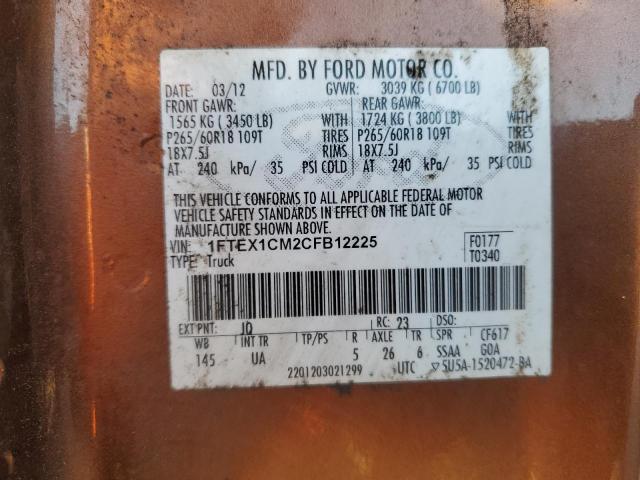 Photo 12 from auction – 2012 FORD F150 SUPER with VIN 1FTEX1CM2CFB12225
