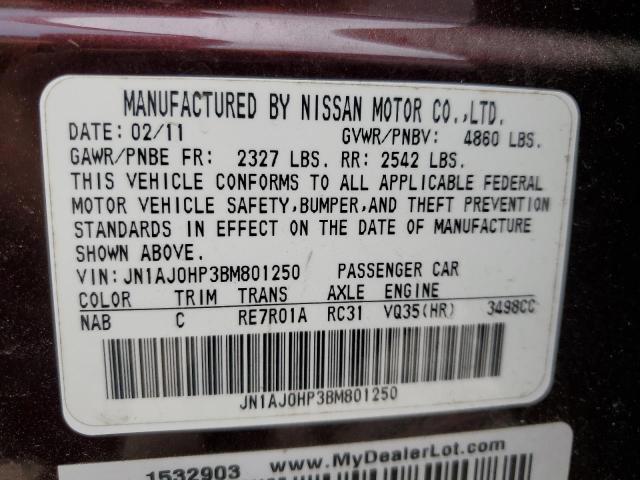 Photo 14 from auction – 2011 INFINITI EX35 BASE with VIN JN1AJ0HP3BM801250