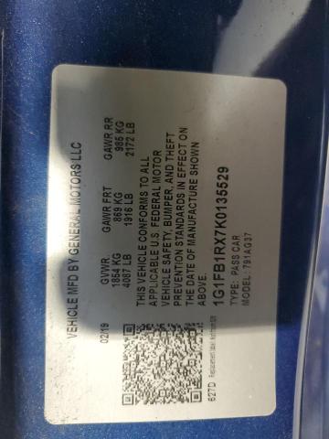 Photo 12 from auction – 2019 CHEVROLET CAMARO LS with VIN 1G1FB1RX7K0135529