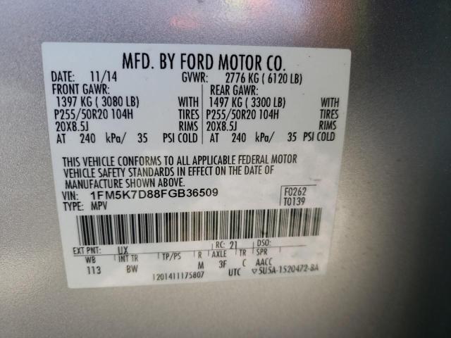 Photo 13 from auction – 2015 FORD EXPLORER X with VIN 1FM5K7D88FGB36509