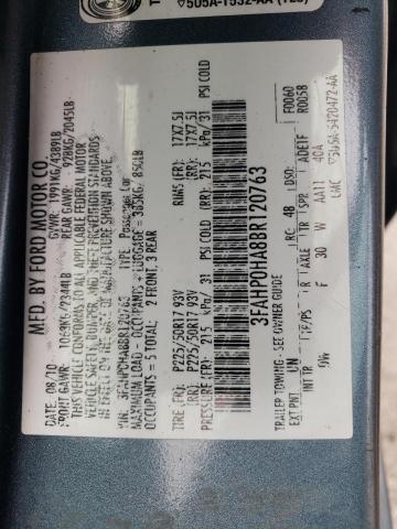 Photo 13 from auction – 2011 FORD FUSION SE with VIN 3FAHP0HA8BR120763
