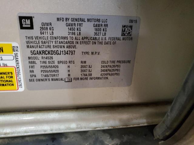 Photo 14 from auction – 2016 BUICK ENCLAVE with VIN 5GAKRCKD5GJ134797