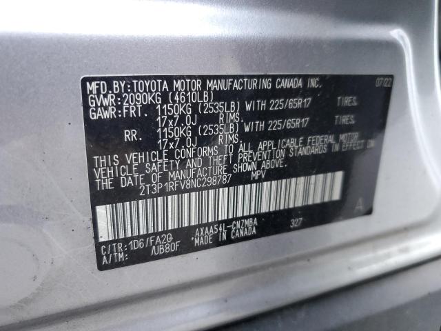 Photo 12 from auction – 2022 TOYOTA RAV4 XLE with VIN 2T3P1RFV8NC298787