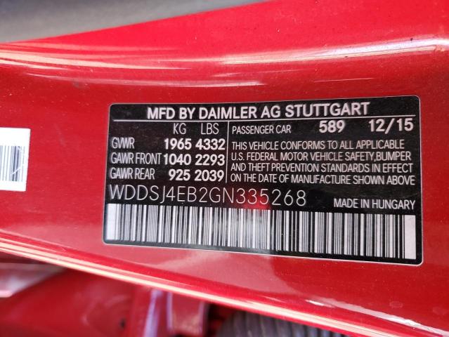 Photo 12 from auction – 2016 MERCEDES-BENZ CLA 250 with VIN WDDSJ4EB2GN335268