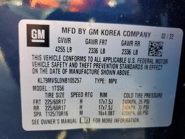 Photo 14 from auction – 2022 CHEVROLET TRAILBLAZE with VIN KL79MVSL0NB105257