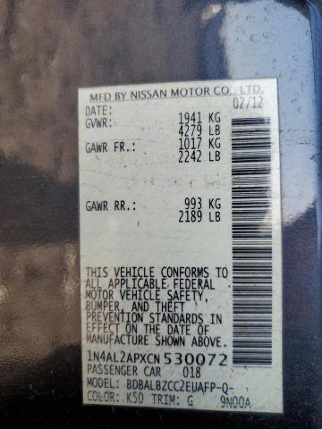 Photo 12 from auction – 2012 NISSAN ALTIMA BAS with VIN 1N4AL2APXCN530072