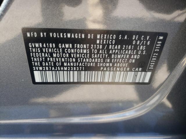 Photo 13 from auction – 2017 VOLKSWAGEN JETTA S with VIN 3VW2B7AJ5HM238371