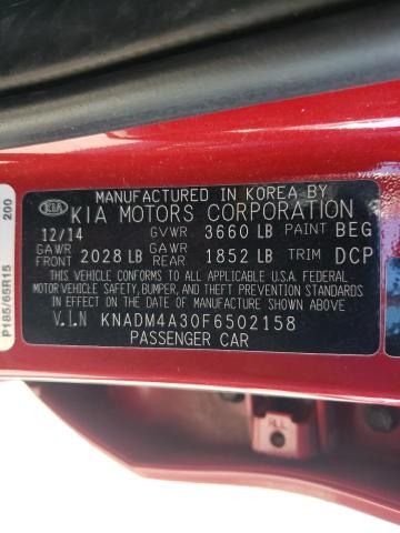 Photo 13 from auction – 2015 KIA RIO LX with VIN KNADM4A30F6502158