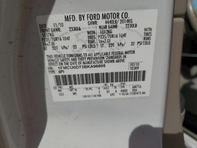 Photo 12 from auction – 2011 FORD ESCAPE XLT with VIN 1FMCU0D73BKA96895