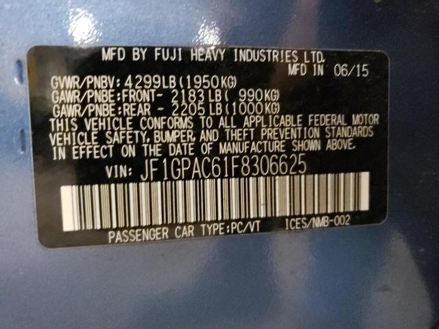 Photo 12 from auction – 2015 SUBARU IMPREZA PR with VIN JF1GPAC61F8306625