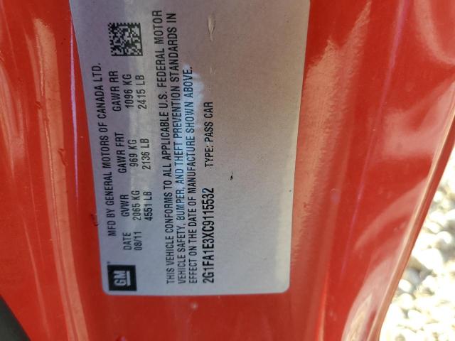 Photo 12 from auction – 2012 CHEVROLET CAMARO LS with VIN 2G1FA1E3XC9115532