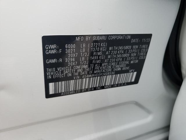 Photo 13 from auction – 2024 SUBARU ASCENT with VIN 4S4WMAHD0R3408596