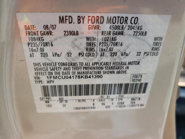 Photo 13 from auction – 2008 FORD ESCAPE LIM with VIN 1FMCU04178KB41390