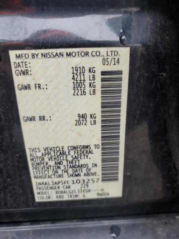 Photo 12 from auction – 2015 NISSAN ALTIMA 2.5 with VIN 1N4AL3AP5FC103257