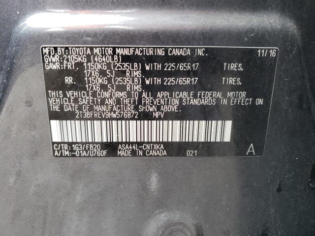 Photo 14 from auction – 2017 TOYOTA RAV4 LE with VIN 2T3BFREV9HW576872