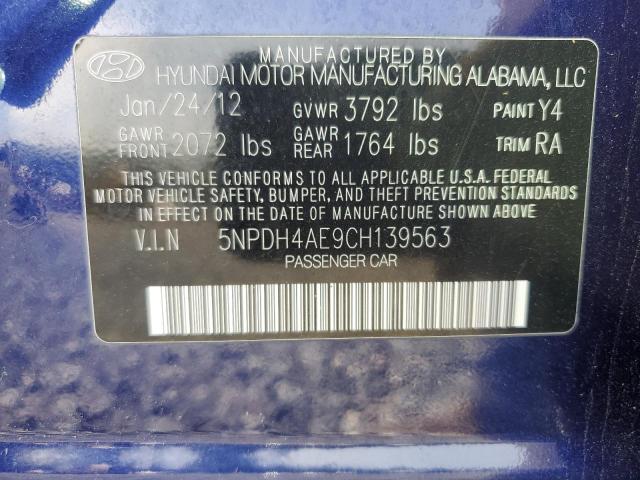 Photo 13 from auction – 2012 HYUNDAI ELANTRA GL with VIN 5NPDH4AE9CH139563